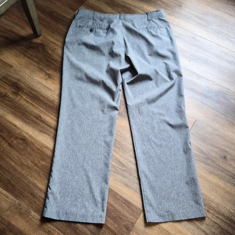 Ben Hogan Mens Gray Heathered Performance Golf Pants Flat Front Trousers 34x29